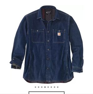 Carhartt Men's Relaxed Fit Denim Lined Snap Shirt Jacket
